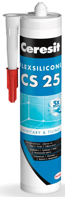 Герметик силіконовий Ceresit CS 25 SILICOFLEXX прозорий 280 мл