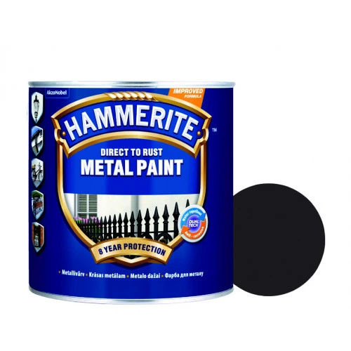 Фарба по металу Hammerite гладка чорна 2,5 л