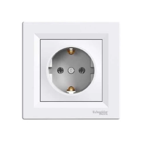 Розетка Schneider Electric Asfora із заземленням біла EPH2900121